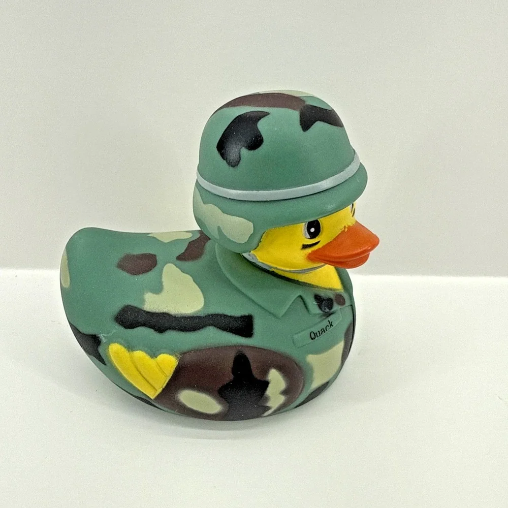 Boston Duck Tours Military Camo Rubber Duck Army Helmet Collectible 3.5